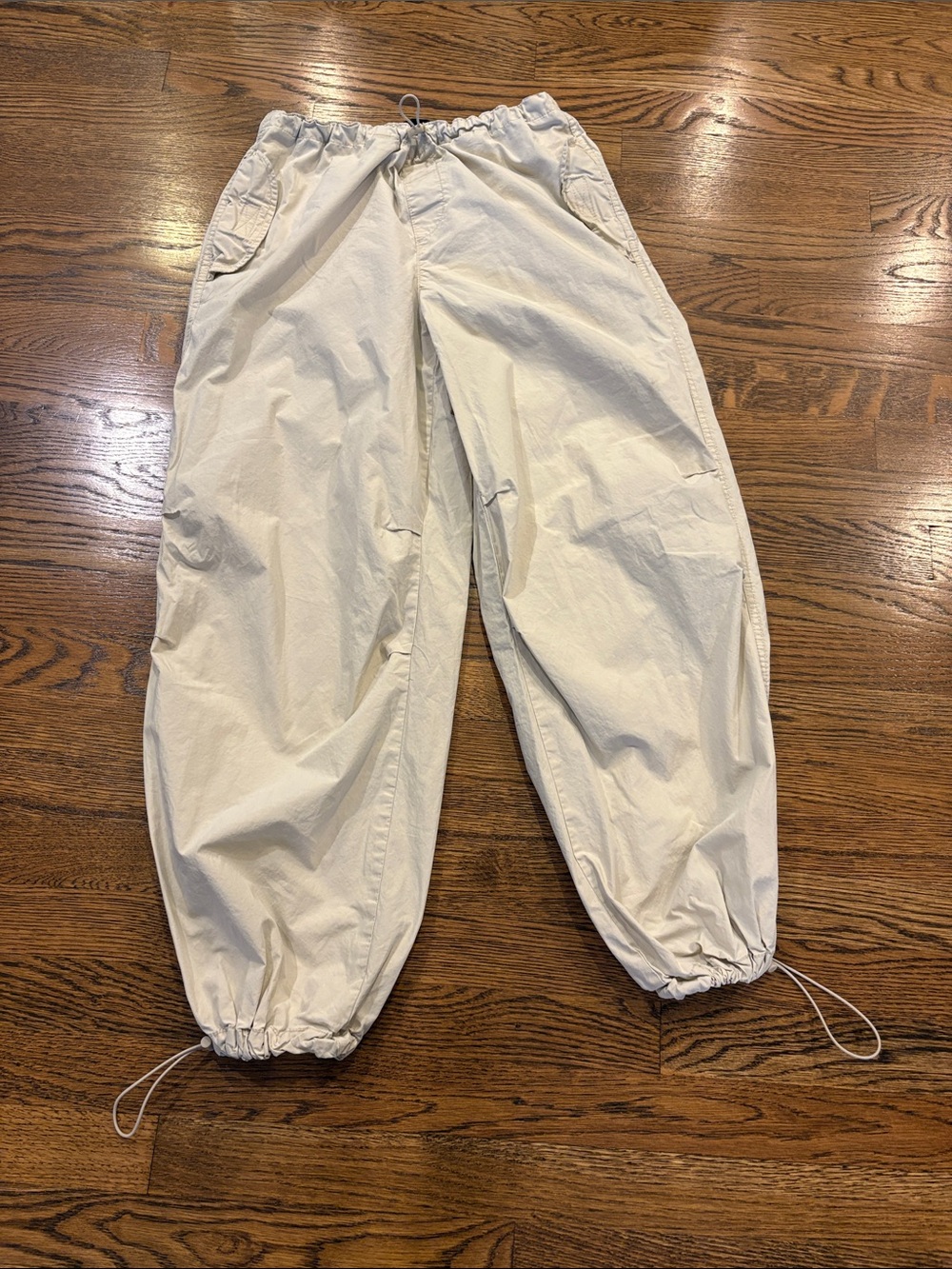 Aeropostale parachute Casual Drawstring Cargo Pants - Light Beige, xS